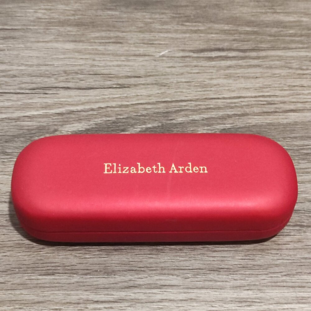 Elizabeth Arden eye glasses case red & cream